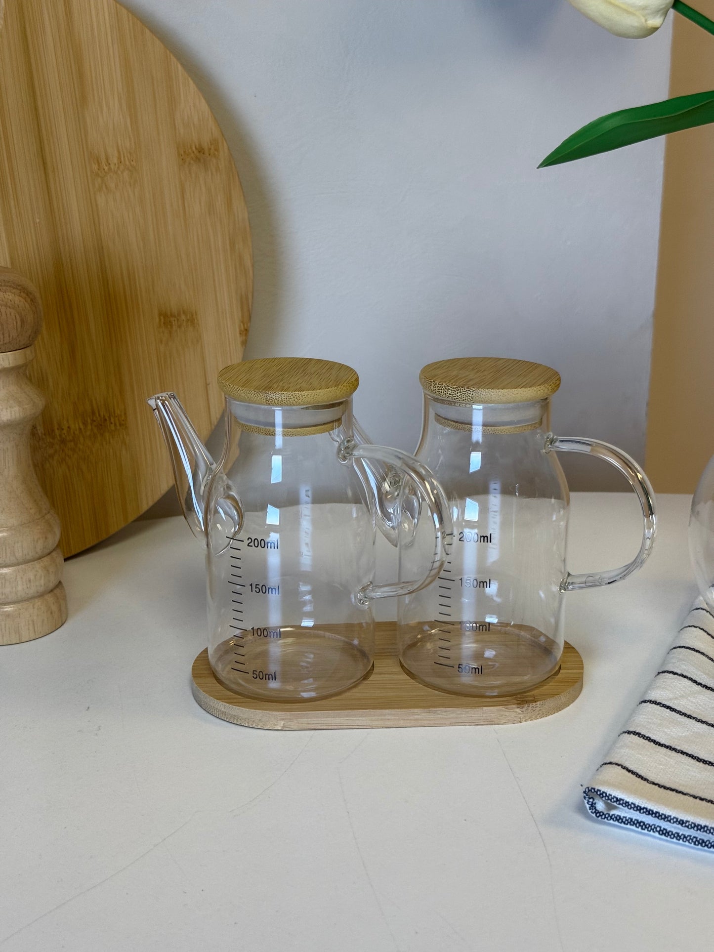 Comelly Bambu Standlı Mini Boy Yağdanlık Seti KOD:237
