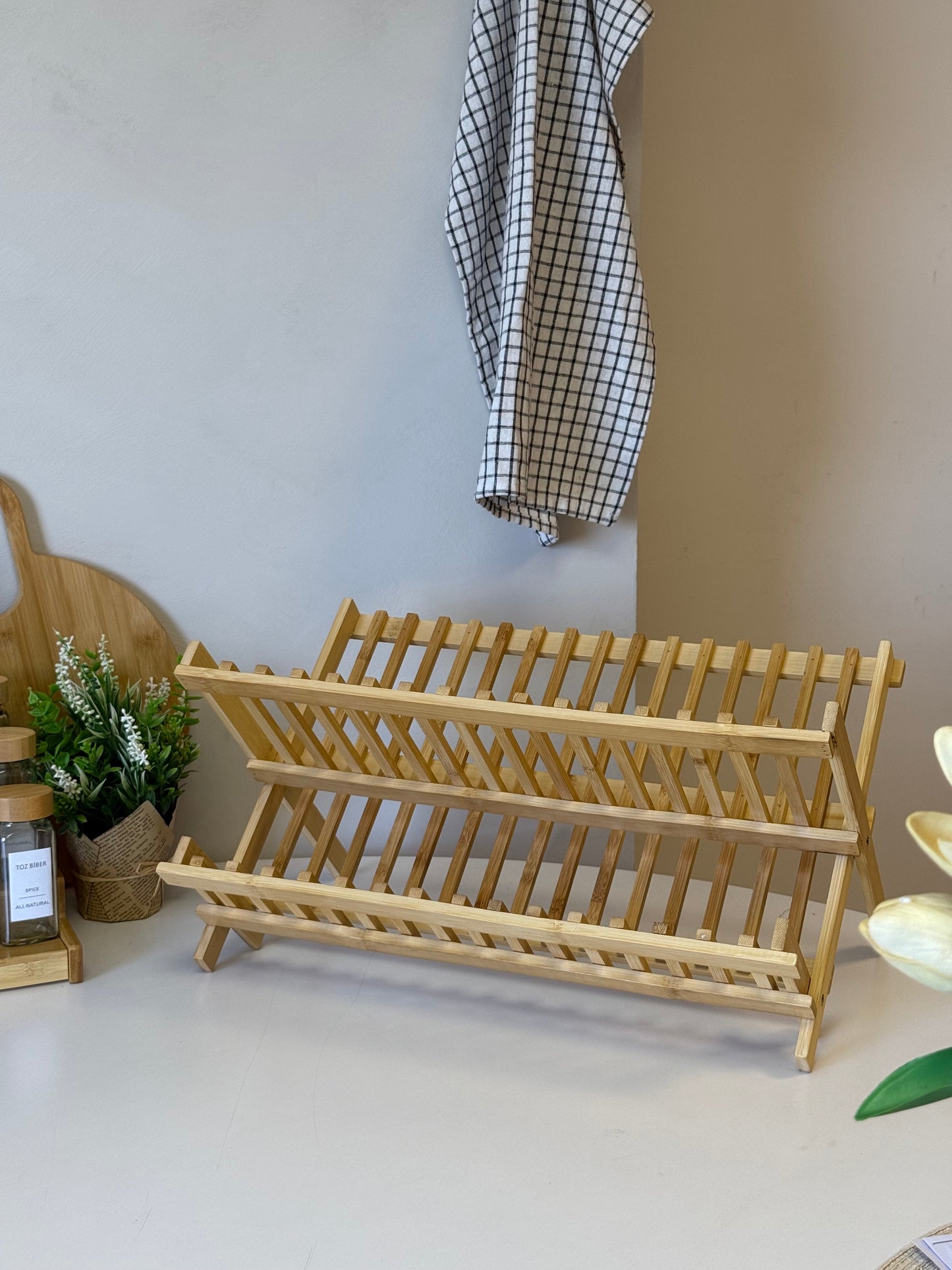 Lovy Bambu Büyük Boy Katlanır Tabaklık KOD:10782