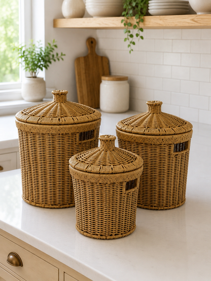 Linda 3 Boy Rattan Patates Soğanlık Seti KOD:87